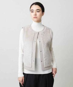 HIROKO KOSHINO / ヒロココシノ ベスト | カシミヤ混ライトリバーベスト