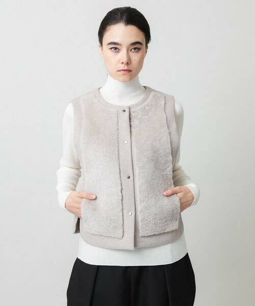 HIROKO KOSHINO / ヒロココシノ ベスト | カシミヤ混ライトリバーベスト | 詳細1