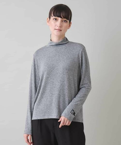 HIROKO KOSHINO/ヒロココシノ HKロゴハイネックインナープルオーバー/日本製/洗える ライトグレー M
