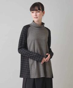 HIROKO KOSHINO / ヒロココシノ カットソー | ミックスパターンハイネックカットソー/日本製/洗える