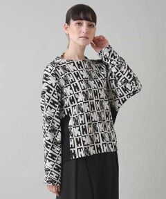 HIROKO KOSHINO / ヒロココシノ ニット・セーター | HKフラワーロゴジャカードニットプルオーバー/日本製