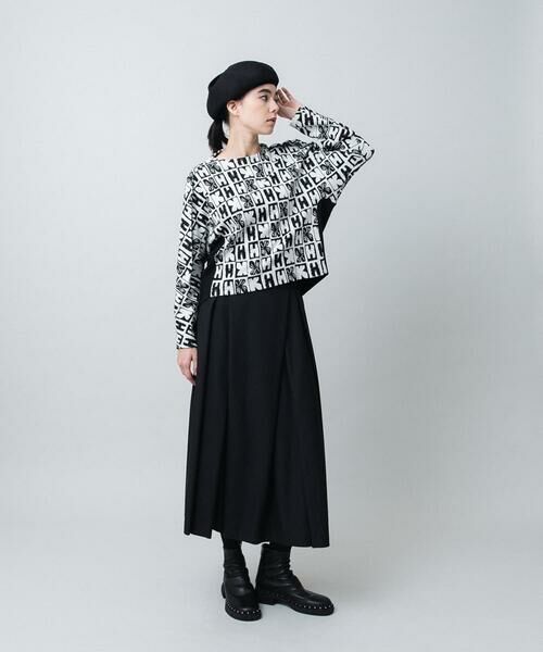 HIROKO KOSHINO / ヒロココシノ ニット・セーター | HKフラワーロゴジャカードニットプルオーバー/日本製 | 詳細10