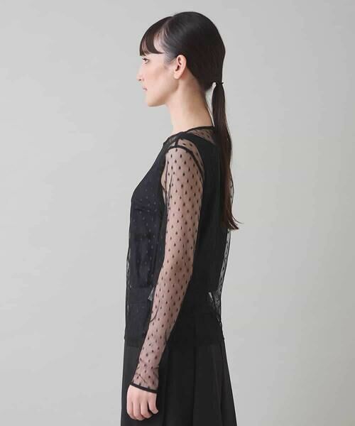 HIROKO KOSHINO / ヒロココシノ カットソー | ドットチュールインナーカットソー/日本製/洗える | 詳細1