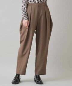 HIROKO KOSHINO / ヒロココシノ チノ・ワークパンツ | フロントタックワイドテーパードパンツ/日本製/洗える