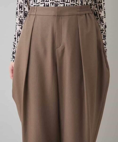 HIROKO KOSHINO / ヒロココシノ チノ・ワークパンツ | フロントタックワイドテーパードパンツ/日本製/洗える | 詳細3