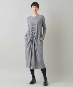 HIROKO KOSHINO / ヒロココシノ ロング・マキシ丈ワンピース | ギャザーアクセントジャージーワンピース/日本製/洗える