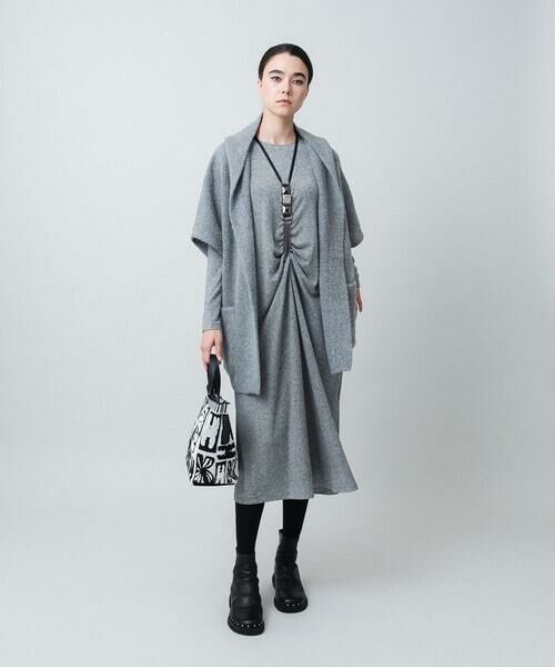 HIROKO KOSHINO / ヒロココシノ ロング・マキシ丈ワンピース | ギャザーアクセントジャージーワンピース/日本製/洗える | 詳細11