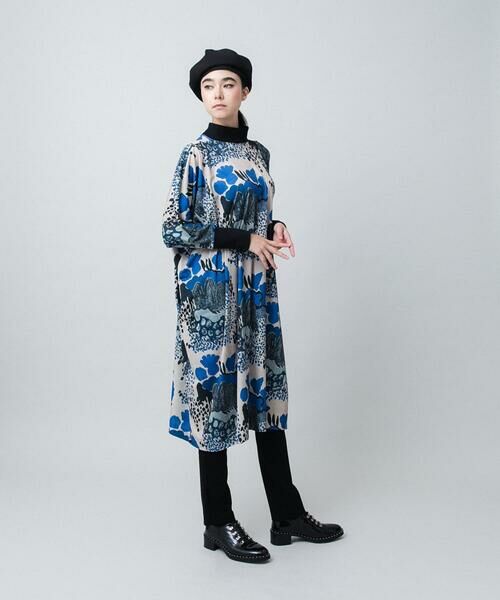 HIROKO KOSHINO / ヒロココシノ ロング・マキシ丈ワンピース | アートプリントジャージーワンピース/日本製/洗える | 詳細11