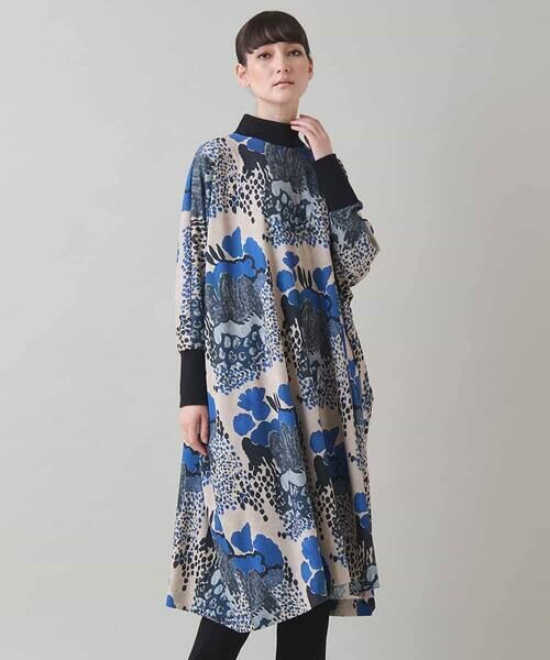 HIROKO KOSHINO / ヒロココシノ ロング・マキシ丈ワンピース | アートプリントジャージーワンピース/日本製/洗える | 詳細2