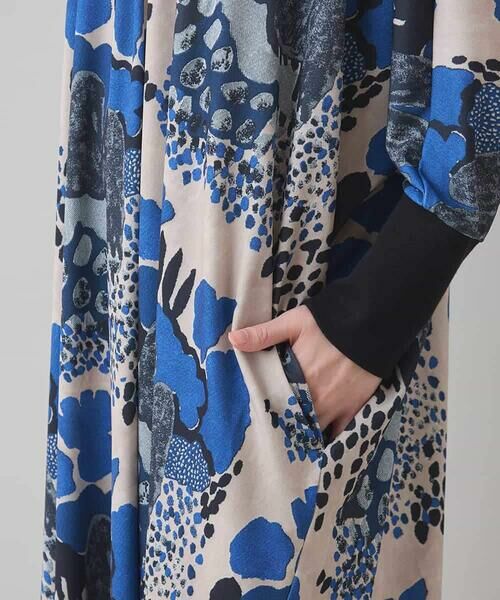 HIROKO KOSHINO / ヒロココシノ ロング・マキシ丈ワンピース | アートプリントジャージーワンピース/日本製/洗える | 詳細8