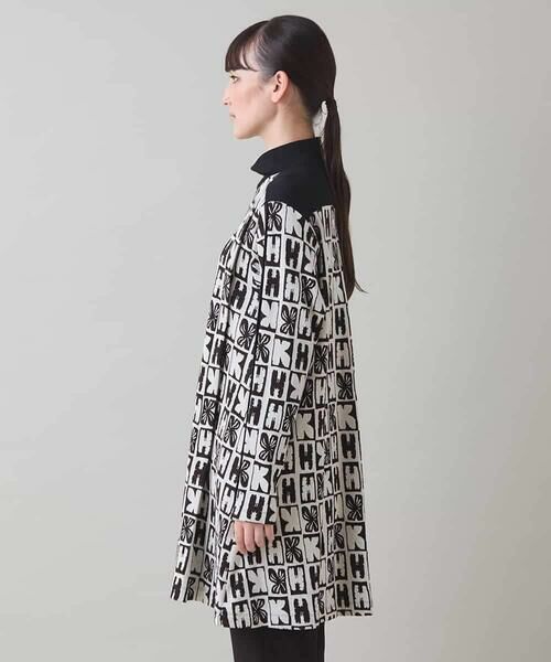 HIROKO KOSHINO / ヒロココシノ チュニック | HKフラワーロゴジャカードニットチュニック/日本製 | 詳細1