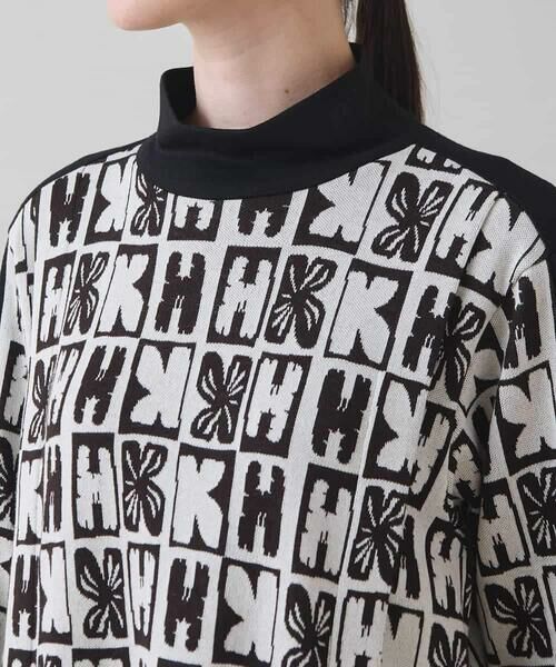 HIROKO KOSHINO / ヒロココシノ チュニック | HKフラワーロゴジャカードニットチュニック/日本製 | 詳細3