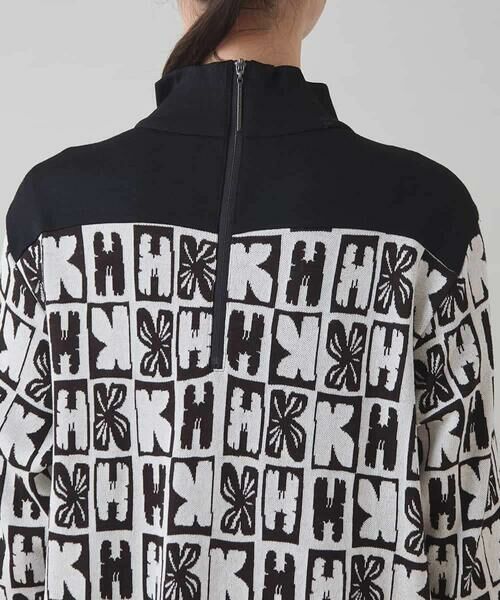 HIROKO KOSHINO / ヒロココシノ チュニック | HKフラワーロゴジャカードニットチュニック/日本製 | 詳細4