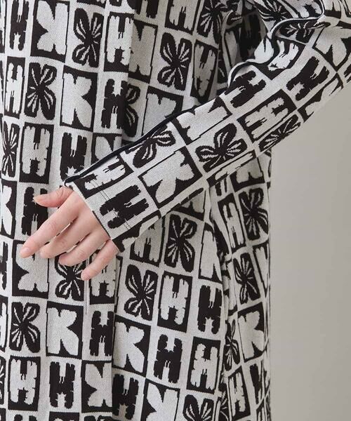 HIROKO KOSHINO / ヒロココシノ チュニック | HKフラワーロゴジャカードニットチュニック/日本製 | 詳細5