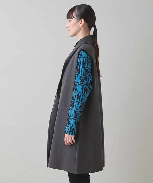 HIROKO KOSHINO / ヒロココシノ ベスト | カーブカラーデザインジレ/日本製/洗える | 詳細1