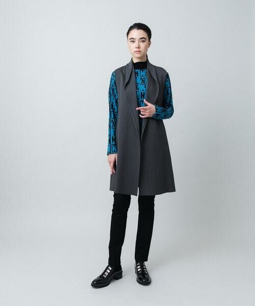 HIROKO KOSHINO / ヒロココシノ ベスト | カーブカラーデザインジレ/日本製/洗える | 詳細10