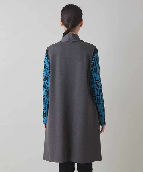 HIROKO KOSHINO / ヒロココシノ ベスト | カーブカラーデザインジレ/日本製/洗える | 詳細2