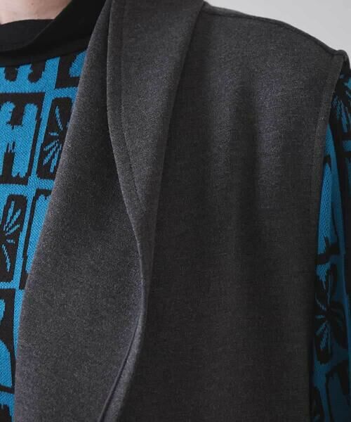 HIROKO KOSHINO / ヒロココシノ ベスト | カーブカラーデザインジレ/日本製/洗える | 詳細8