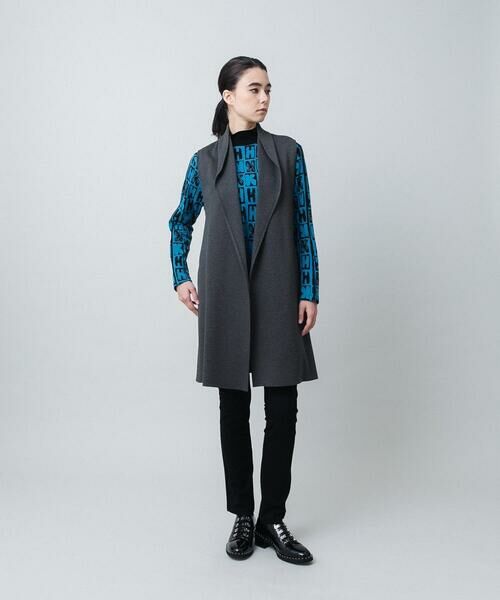 HIROKO KOSHINO / ヒロココシノ ベスト | カーブカラーデザインジレ/日本製/洗える | 詳細9