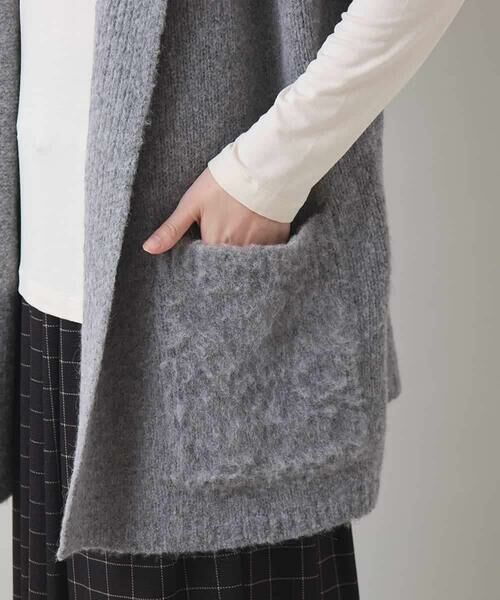 HIROKO KOSHINO / ヒロココシノ ベスト | ボリュームカラーニットジレ | 詳細6