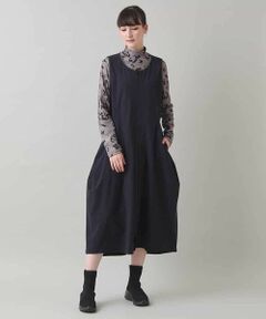 HIROKO KOSHINO / ヒロココシノ ロング・マキシ丈スカート | 立体フレアジャンパースカート/洗える