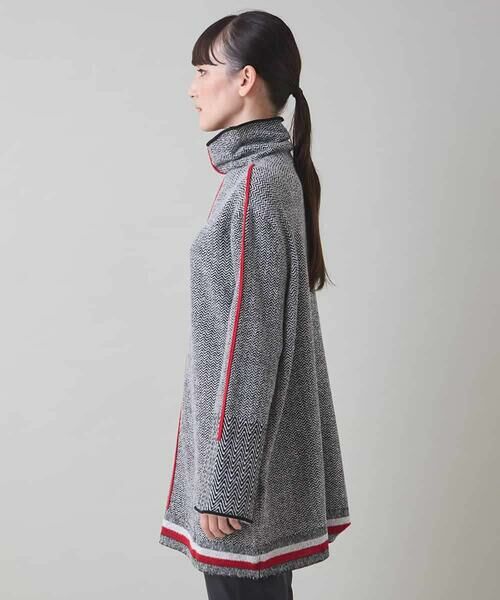 HIROKO KOSHINO / ヒロココシノ ニット・セーター | ヘリンボーンハイネックニットプルオーバー | 詳細1