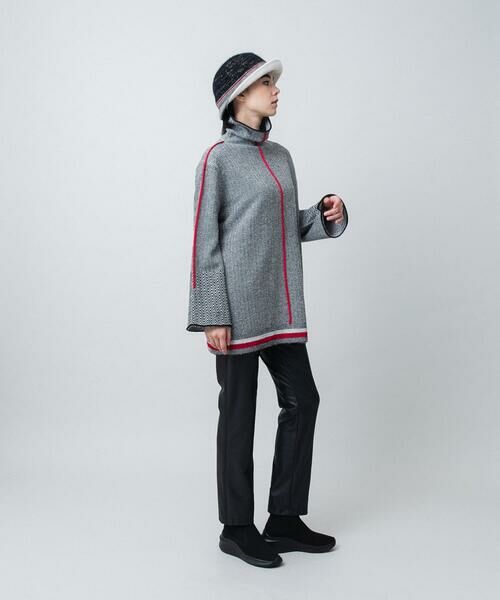 HIROKO KOSHINO / ヒロココシノ ニット・セーター | ヘリンボーンハイネックニットプルオーバー | 詳細8