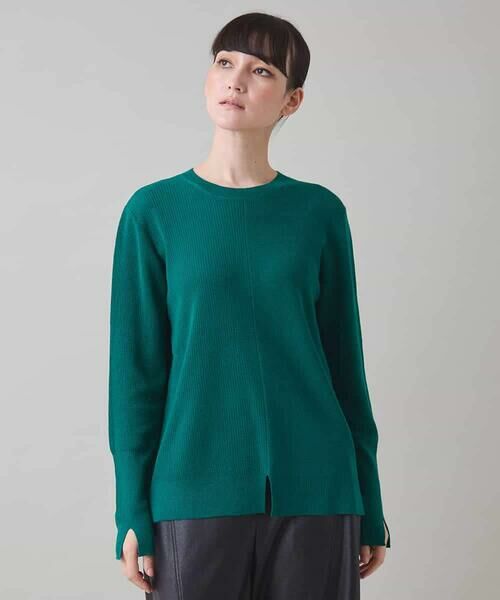 HIROKO KOSHINO / ヒロココシノ ニット・セーター | ウールニットプルオーバー(グリーン)