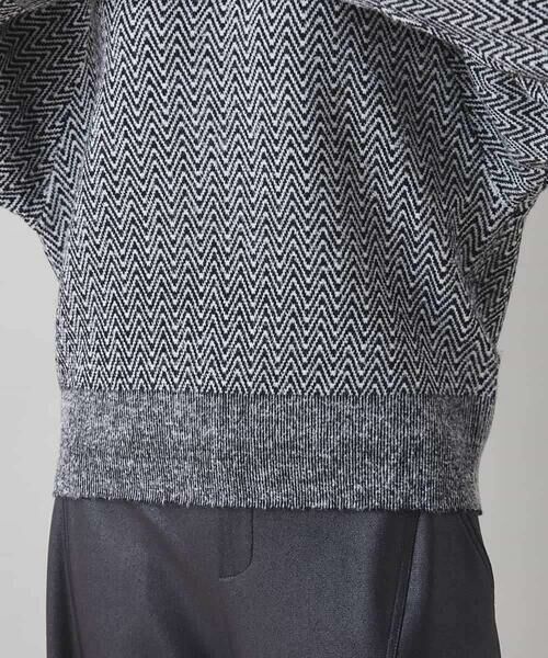 HIROKO KOSHINO / ヒロココシノ ニット・セーター | ヘリンボーンボートネックニットプルオーバー | 詳細6