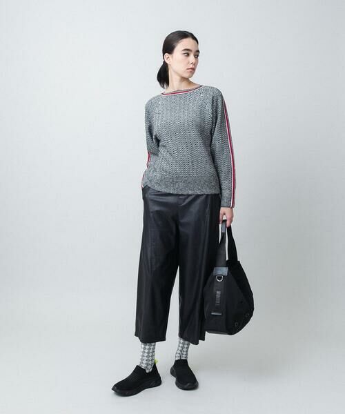 HIROKO KOSHINO / ヒロココシノ ニット・セーター | ヘリンボーンボートネックニットプルオーバー | 詳細8