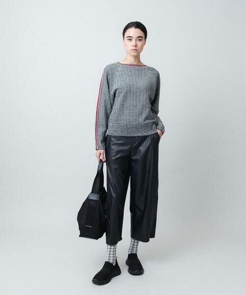HIROKO KOSHINO / ヒロココシノ ニット・セーター | ヘリンボーンボートネックニットプルオーバー | 詳細9