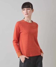 HIROKO KOSHINO / ヒロココシノ カットソー | 幾何チェック柄フロッキーインナー/日本製/洗える