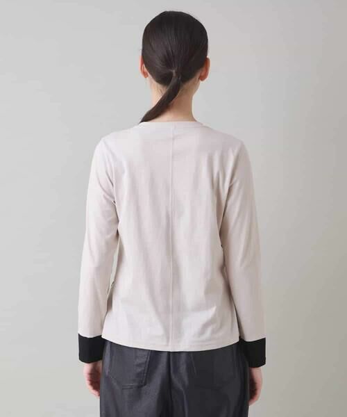 HIROKO KOSHINO / ヒロココシノ カットソー | 幾何チェック柄フロッキーインナー/日本製/洗える | 詳細2