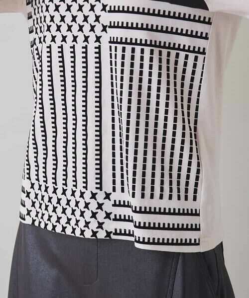 HIROKO KOSHINO / ヒロココシノ カットソー | 幾何チェック柄フロッキーインナー/日本製/洗える | 詳細6
