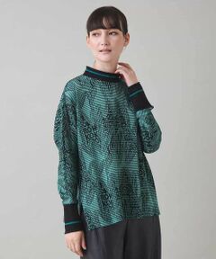 HIROKO KOSHINO / ヒロココシノ ニット・セーター | ボーダーラメジャカードニットプルオーバー/日本製/洗える