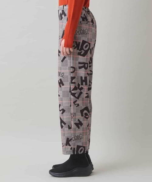 HIROKO KOSHINO / ヒロココシノ チノ・ワークパンツ | ロゴモチーフチェック柄パンツ/洗える | 詳細1