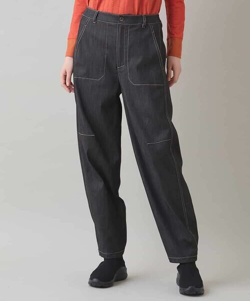 HIROKO KOSHINO / ヒロココシノ チノ・ワークパンツ | コクーンシルエットデニムパンツ/洗える(ブラック)