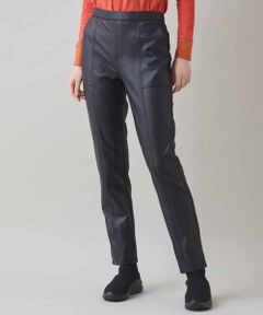 HIROKO KOSHINO / ヒロココシノ チノ・ワークパンツ | レザーライクスリムパンツ/洗える