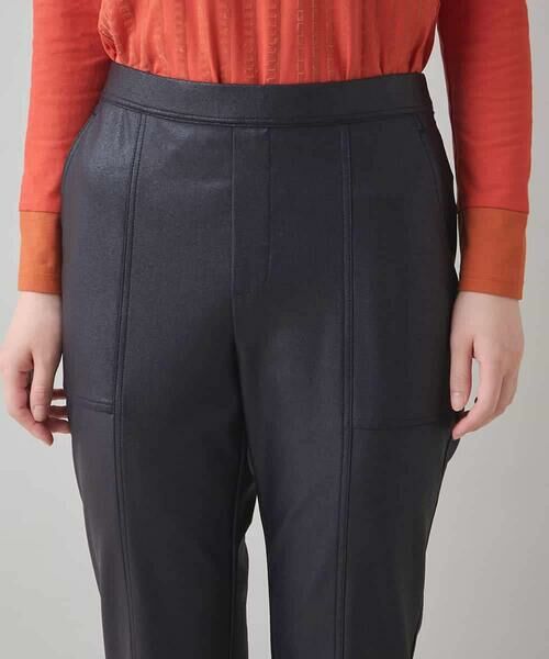 HIROKO KOSHINO / ヒロココシノ チノ・ワークパンツ | レザーライクスリムパンツ/洗える | 詳細3