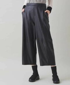 HIROKO KOSHINO / ヒロココシノ その他パンツ | レザーライクワイドパンツ/洗える