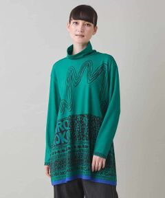 HIROKO KOSHINO / ヒロココシノ チュニック | ロゴモチーフ幾何柄プリントチュニック/日本製/洗える