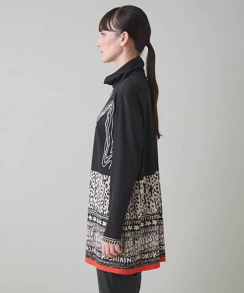 HIROKO KOSHINO / ヒロココシノ チュニック | ロゴモチーフ幾何柄プリントチュニック/日本製/洗える | 詳細1