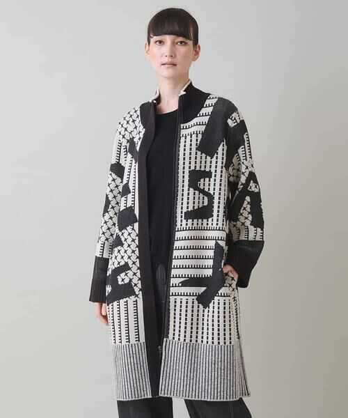 HIROKO KOSHINO / ヒロココシノ その他アウター | フロントジップニットコート/日本製/洗える | 詳細1