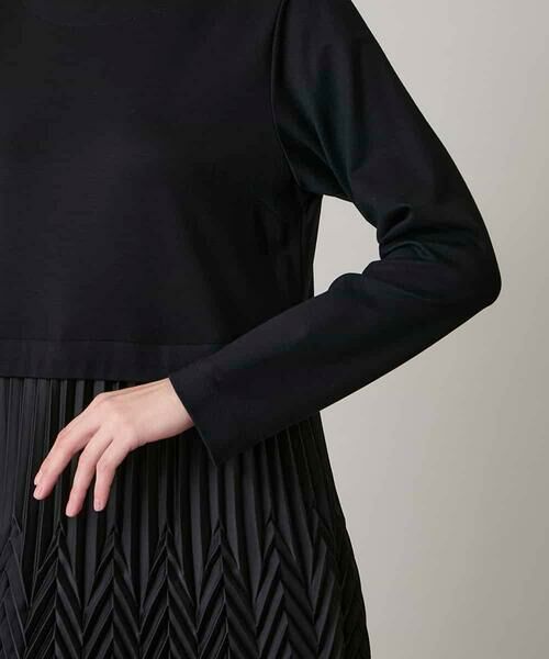 HIROKO KOSHINO / ヒロココシノ ロング・マキシ丈ワンピース | サテンプリーツ切り替えデザインワンピース/洗える | 詳細6