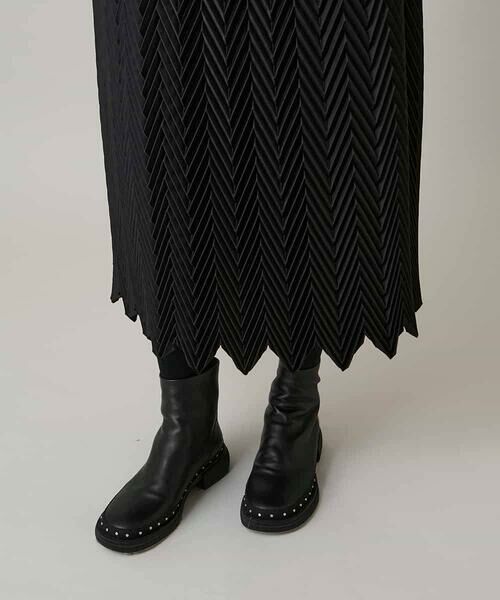 HIROKO KOSHINO / ヒロココシノ ロング・マキシ丈ワンピース | サテンプリーツ切り替えデザインワンピース/洗える | 詳細7