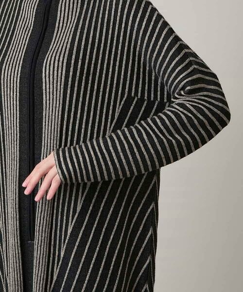 HIROKO KOSHINO / ヒロココシノ ロング・マキシ丈ワンピース | 立体ストライプデザインニットワンピース /日本製 | 詳細6