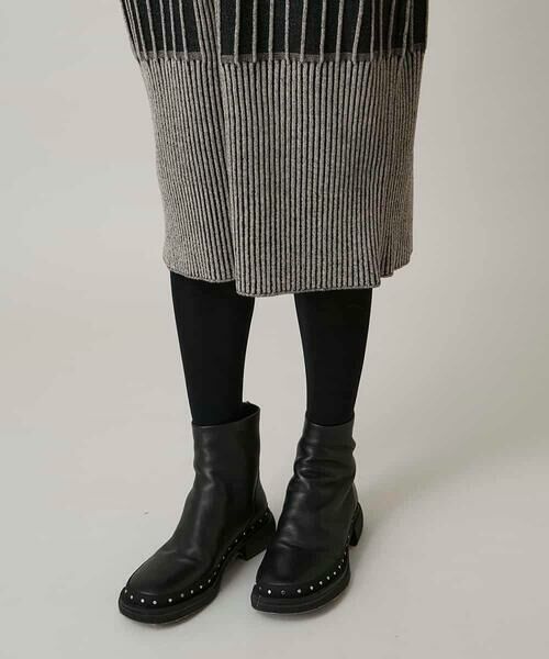 HIROKO KOSHINO / ヒロココシノ ロング・マキシ丈ワンピース | 立体ストライプデザインニットワンピース /日本製 | 詳細7