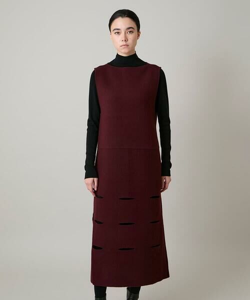 HIROKO KOSHINO / ヒロココシノ ロング・マキシ丈ワンピース | スラッシュデザインニットワンピース | 詳細1