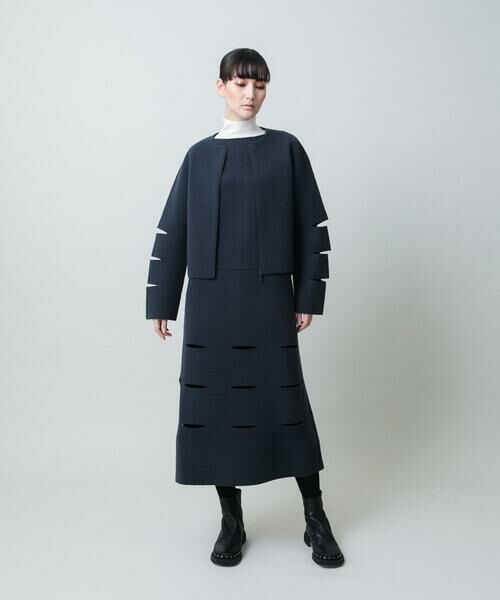 HIROKO KOSHINO / ヒロココシノ ロング・マキシ丈ワンピース | スラッシュデザインニットワンピース | 詳細12