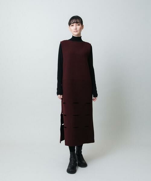 HIROKO KOSHINO / ヒロココシノ ロング・マキシ丈ワンピース | スラッシュデザインニットワンピース | 詳細14